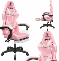 Krüger&Matz GX-150 Fotel gamingowy z masażem - różowy, ekoskóra