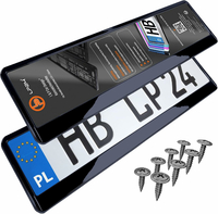L&P Car Design Ramka na tablicę rejestracyjną – 2 szt., czarny połysk