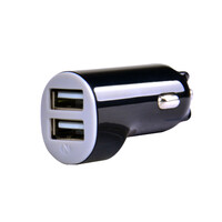 Ładowarka samochodowa USB 2 porty Hxinh SP0229 czarna widok z przodu