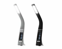 Lampa stołowa LED LIVARNO LUX® z zegarem.Kolor szary widok w dwóch kolorach