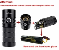 Latarka Sofirn BLF SP36 CREE 4xPL2 LED 6000LM widok z baterią