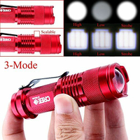 Latarka taktyczna LED Cree zoom Q5 7W wodoodporna widok trybów