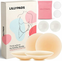 Lillypads silikonowe naklejki na sutki, 2 pary – wielokrotnego użytku, nude