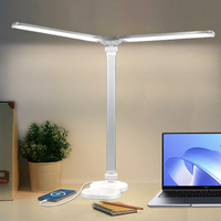 LQWELL Lampa Biurkowa LED z Podwójną Głowicą – 5 barw, 10 poziomów jasności