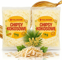 Malinowe chipsy kokosowe 2 kg – suszone płatki kokosowe, 2 x 1 kg