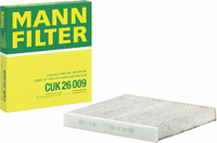 MANN-FILTER CUK 26 009 – filtr kabinowy węglowy 254x235x32 mm