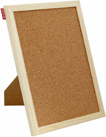 memobe Tablica korkowa 30 x 21 cm – z drewnianą ramą, pionowa lub pozioma