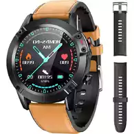 Metalowy Smartwatch AGPTEK FT03 zegarek Android iOS IP68 czarny widok z przodu.
