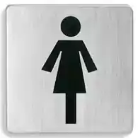 Metalowy szyld informacyjny samoprzylepny do damskiej toalety Blomus
