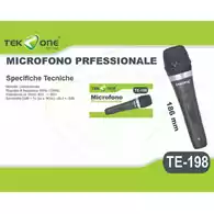 Mikrofon dynamiczny do karaoke Tekone TE-198 XLR widok z przodu