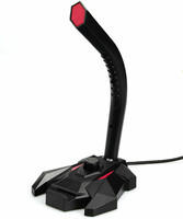 Mikrofon gamingowy do komputera AmazonBasics PBH czerwony widok z przodu