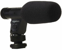Mikrofon kierunkowy do aparatu AmazonBasics Canon Sony Nikon widok z przodu