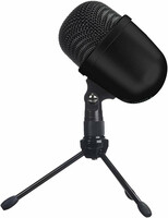 Mikrofon pojemnościowy AmazonBasics Mini Desktop bez statywu czarny widok z boku