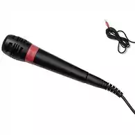 Mikrofon pojemnościowy do konsoli Sony PS2 PS3 Singstar czerwony widok z przodu