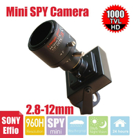 Mini szpiegowska Uvusee SP2812 CCTV Sony Effio 1000TVL 960H 2.8-12MM widok przodu.