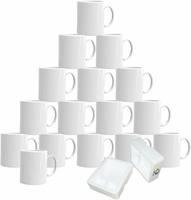 MR.R SWM11AW – 16 białych kubków ceramicznych 325 ml do sublimacji i nadruku