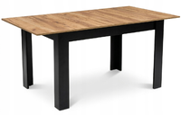 Mufart stół rozkładany 120/160 x 80 cm – prostokątny, dąb craft, czarne nogi