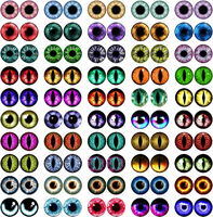 MWOOT kaboszony szklane oczy 12 mm, 100 szt. (50 par) w etui