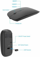 Mysz bezprzewodowa przenośna optyczna iDudu Slim USB widok opisu