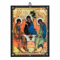 NKlaus Ikona Trójca Święta (Rublow) 9,7 x 13,5 cm – ikona prawosławna na drewnie