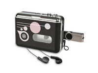 Odtwarzacz kasetowy Rybozen przenośny rejestrator kasetowy MP3 USB widok z przodu.