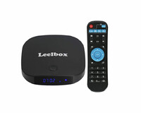 Odtwarzacz multimedialny tuner TV box Leelbox Q2 PRO 4K 2GB/8GB widok z pilotem
