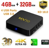 Odtwarzacz multimedialny tuner TV Box MX10 4K 4/32GB widok z przodu