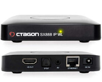 Odtwarzacz multimedialny tuner TV box Octagon SX888 IP IPTV VOD Xtream WebTV bez pilota widok z obu stron
