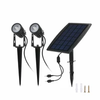 Ogrodowa lampa solarna 2W LED oświetlenie trawnika TomShine widok zestawu