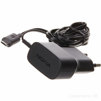 Oryginalna Ładowarka sieciowa microUSB Nokia AC-20E widok z przodu.