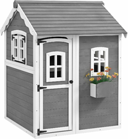 Outsunny drewniany domek ogrodowy dla dzieci 104,5 x 110 x 137 cm – szary