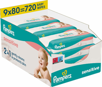Pampers Sensitive Chusteczki nawilżane 9x80 - 720 szt. dla dzieci