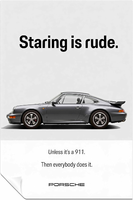Panther Print plakat samochodowy Porsche 911, czarno-bialy, 61x41 cm