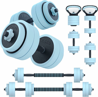 PASYOU Zestaw kulturystyczny 4w1 20 kg - hantle, sztanga, kettlebell, push-up