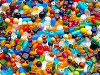 Perlin Mix16 – koraliki porcelanowe i szklane lampwork 6–16 mm, 500 g mieszanka