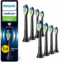 Philips Sonicare W2 Optimal White HX6068/88 – końcówki do szczoteczki, czarne, 8 szt.