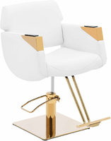 physa Penryn White & Gold krzesło fryzjerskie z podnóżkiem