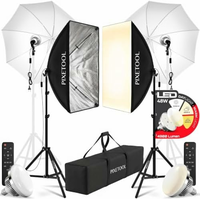 Pixetool Zestaw 2x Softbox 70x50 cm z parasolkami i lampami LED