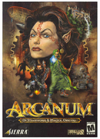 Płyta kompakotwa gra Arcanum Of Steamworks and Magick Obscura CD-ROM widok z przodu.