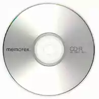 Płyta kompaktowa Memorex 700MB 52x CD-R widok z przodu.