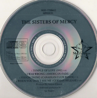Płyta kompaktowa The Sisters of Mercy CD Temple of Love widok z przodu.