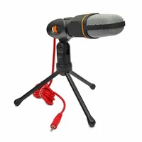 Profesjonalny mikrofon studyjny Sound Studio Microphone SF-666 ze statywem widok z kablem z przodu 