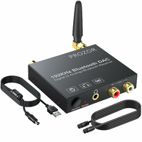 PROZOR konwerter DAC cyfrowo-analogowy z Bluetooth 5.0, optyczny/koncentryczny na RCA
