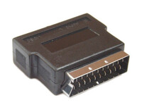 Przejściówka konwerter AV SCART na RCA + SVHS widok z przodu