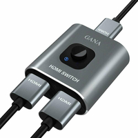 Przełącznik rozdzielacz splitter dwukierunkowy Gana HDMI HD 4K 3D 1080P HDTV BluRay widok z przodu