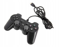 Przewodowy pad do konsoli PlayStation 3 PS3 DualShock 2 widok z przodu.