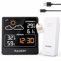 Raddy WF-50V - bezprzewodowa stacja pogodowa z wyświetlaczem 5 cali, czarna