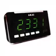 Radio zegar z podwójnym wyświetlaczem AKAI AR 175D FM LCD widok z przodu.