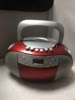 Radioodtwarzacz boombox kaseta płyta aux firmy Terris.Nowy widok czerwonego