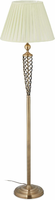Relaxdays lampa podłogowa w stylu antycznym – klosz z tkaniny, mosiężna podstawa, 157 cm